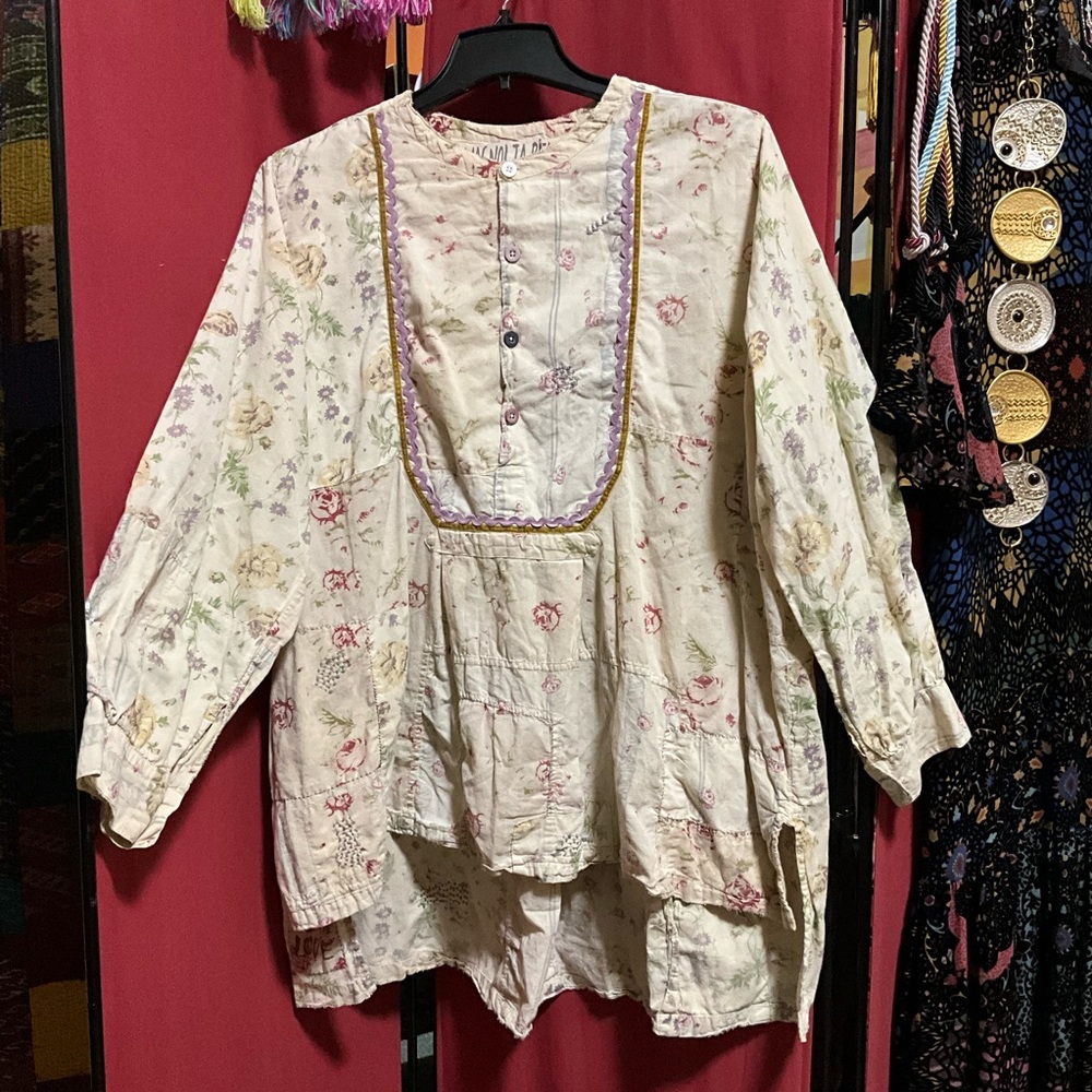 Magnolia Pearl Prairie Shirt 1270 Ric Rac Velvet Trim